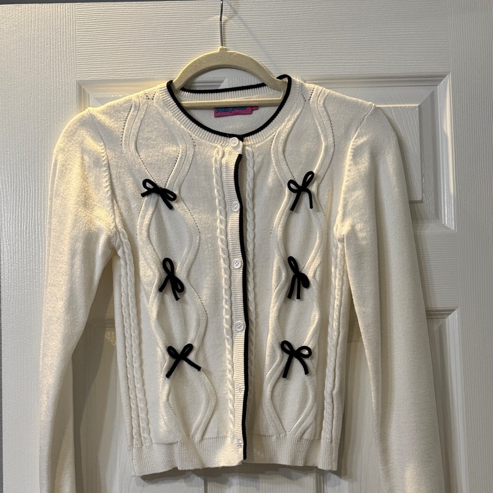 Edikted Cream Cardigan with Black Accents